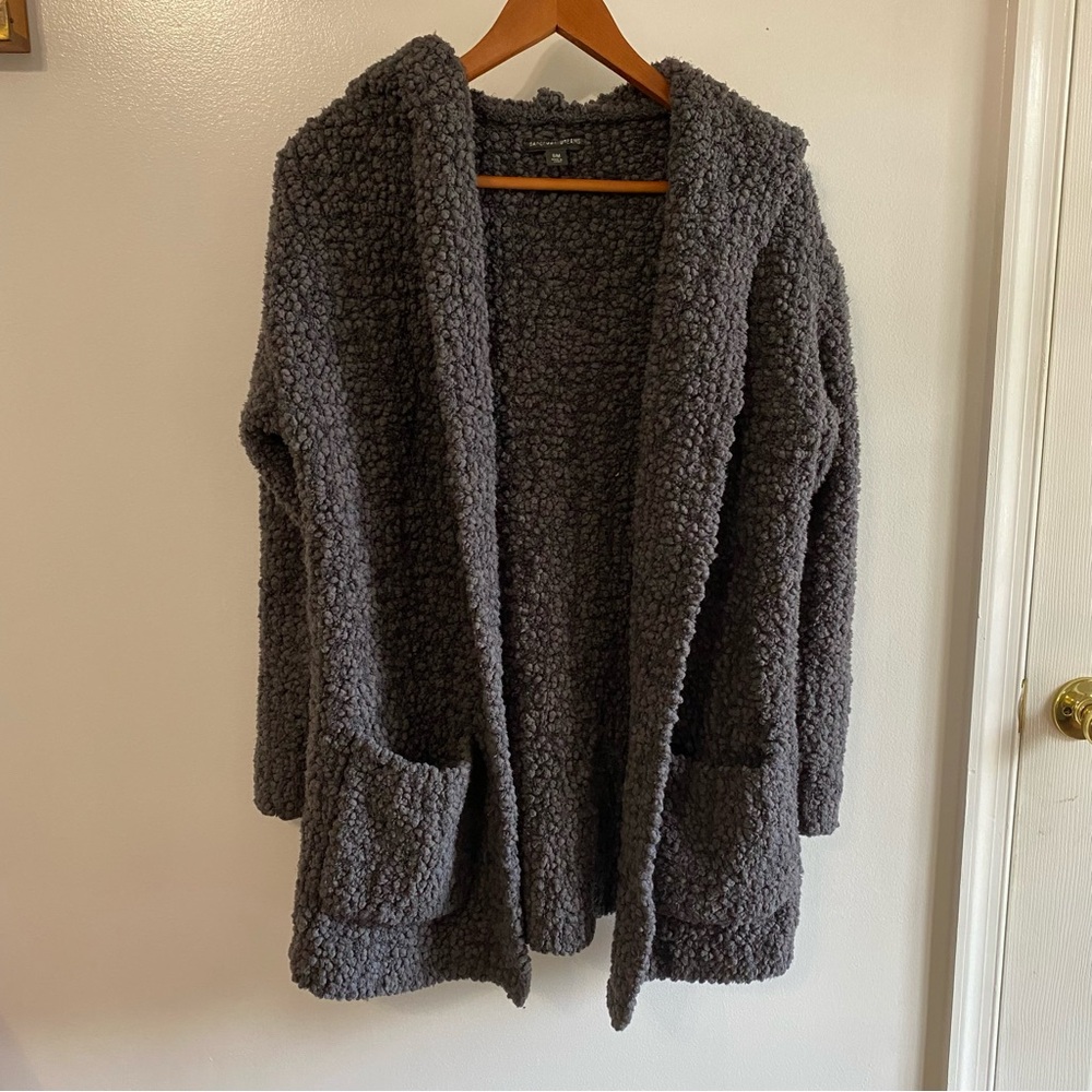 Barefoot Dreams Charcoal Hooded Cardigan NOWNV1114